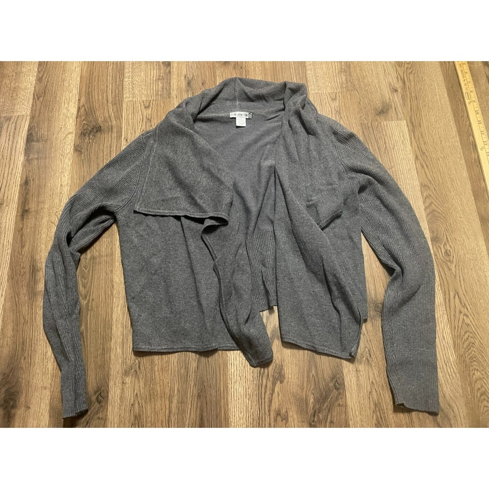 Willow Bay Sweater, Women's Size Medium, Gray, Open Cardigan, Long Sleeve